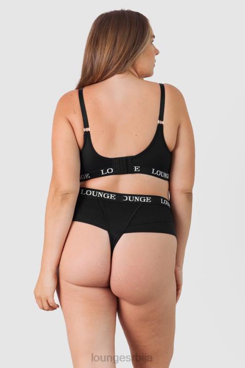 Негујте грудњак за негу и комплет танге/гаћица Жене Lounge Доњи веш JPFL225 црн