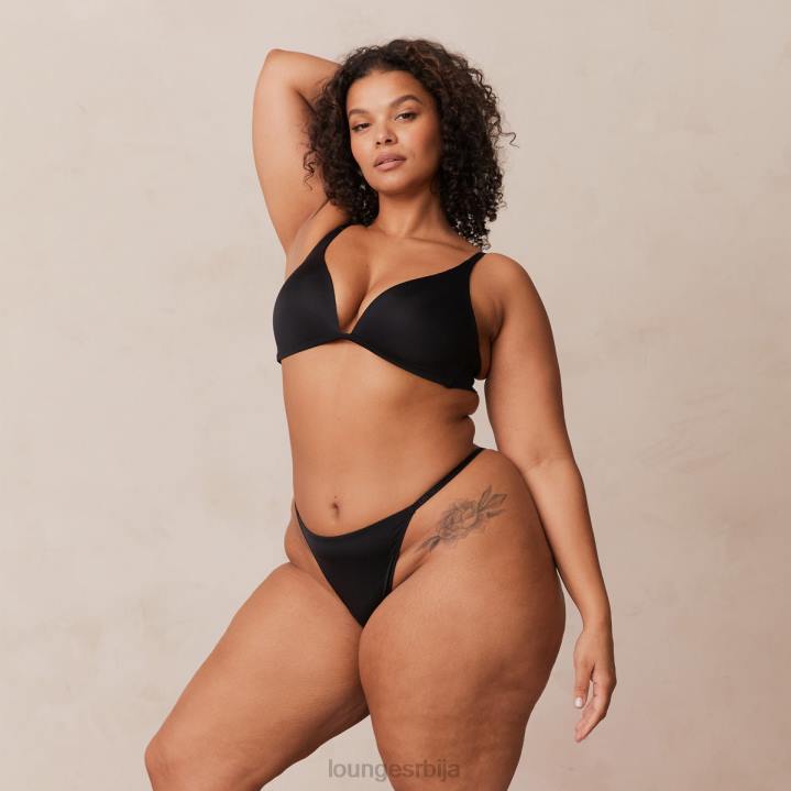лагани грудњак са кратким мајицама и танге/гаћице сет Жене Lounge Доњи веш JPFL226 црн