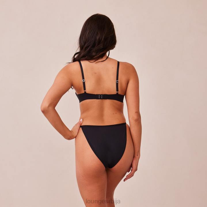 лагани грудњак са кратким мајицама и танге/гаћице сет Жене Lounge Доњи веш JPFL226 црн