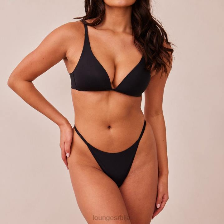 лагани грудњак са кратким мајицама и танге/гаћице сет Жене Lounge Доњи веш JPFL226 црн