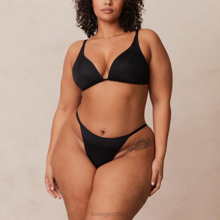 лагани грудњак са кратким мајицама и танге/гаћице сет Жене Lounge Доњи веш JPFL226 црн