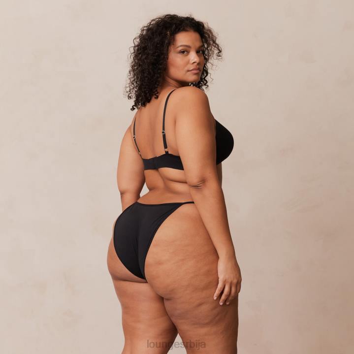 лагани грудњак са кратким мајицама и танге/гаћице сет Жене Lounge Доњи веш JPFL226 црн