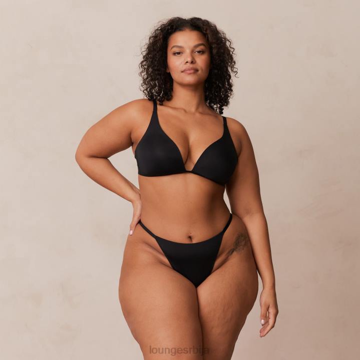 лагани грудњак са кратким мајицама и танге/гаћице сет Жене Lounge Доњи веш JPFL226 црн