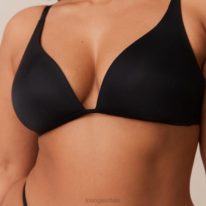 лагани грудњак са кратким мајицама и танге/гаћице сет Жене Lounge Доњи веш JPFL226 црн