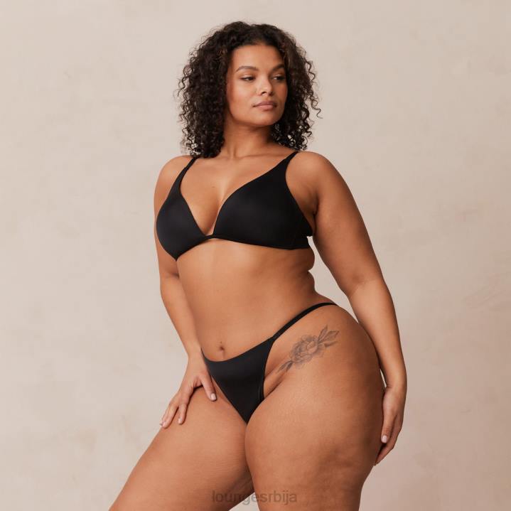 лагани грудњак са кратким мајицама и танге/гаћице сет Жене Lounge Доњи веш JPFL226 црн