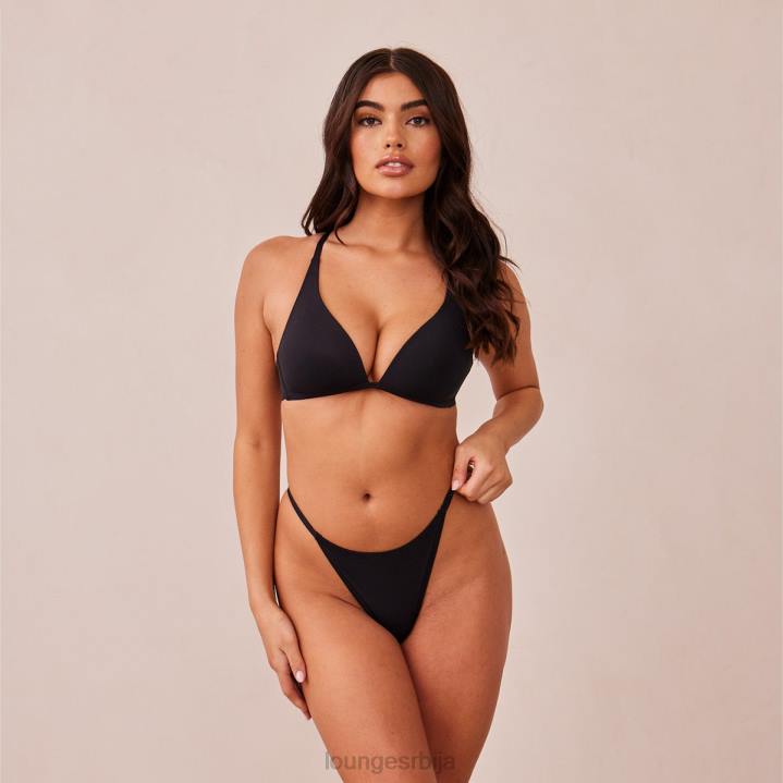 лагани грудњак са кратким мајицама и танге/гаћице сет Жене Lounge Доњи веш JPFL226 црн