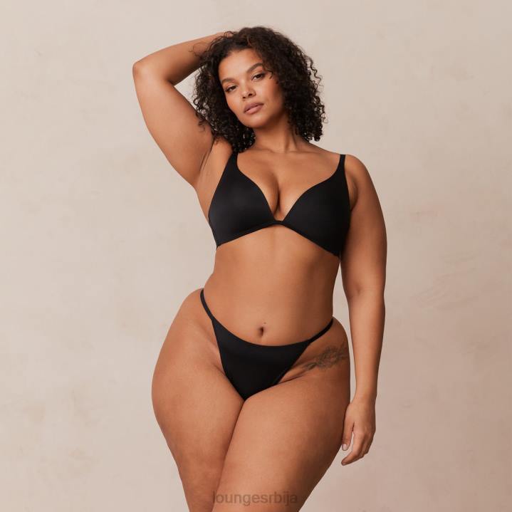 лагани грудњак са кратким мајицама и танге/гаћице сет Жене Lounge Доњи веш JPFL226 црн