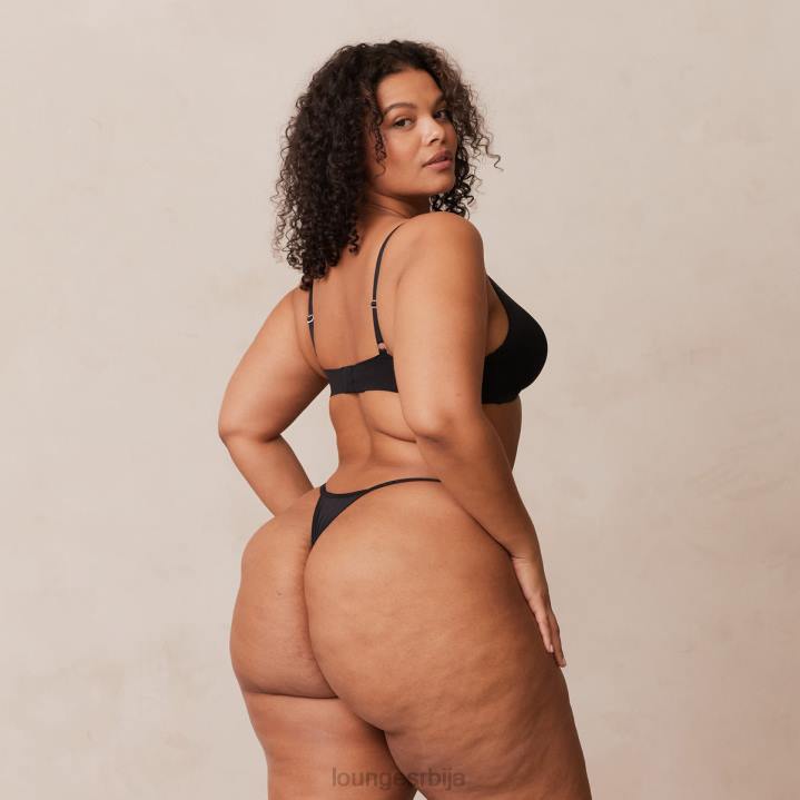 лагани грудњак са кратким мајицама и танге/гаћице сет Жене Lounge Доњи веш JPFL226 црн