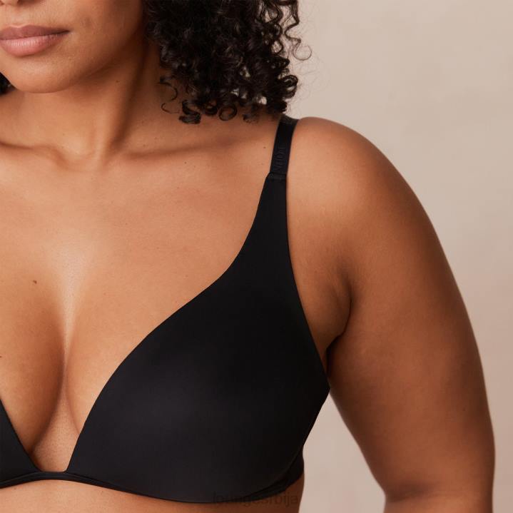 лагани грудњак са кратким мајицама и танге/гаћице сет Жене Lounge Доњи веш JPFL226 црн