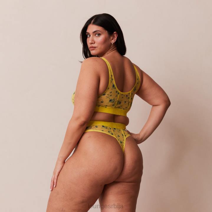 сет са цветним мрежастим бралетама и тангама Жене Lounge Доњи веш JPFL229 жута