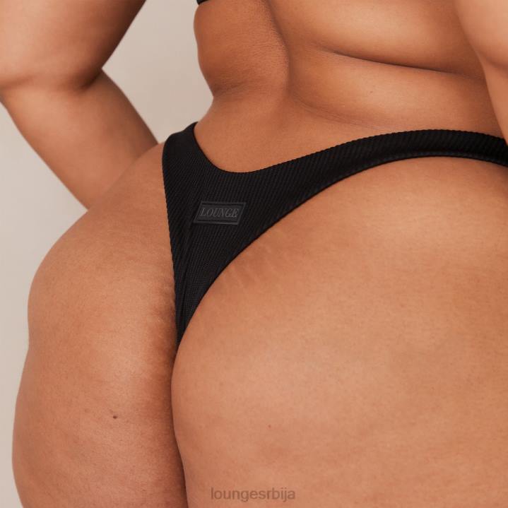 ребрасти троугласти грудњак и танге/гаћице комплет Жене Lounge Доњи веш JPFL233 црн