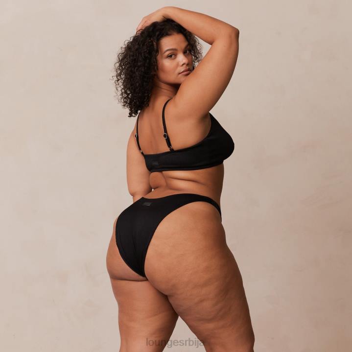 ребрасти троугласти грудњак и танге/гаћице комплет Жене Lounge Доњи веш JPFL233 црн