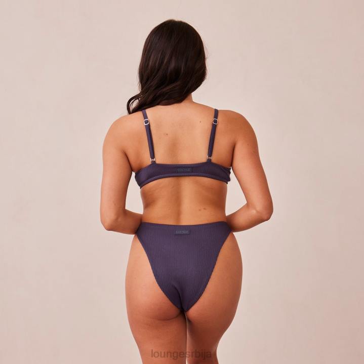 ребрасти троугласти грудњак и танге/гаћице комплет Жене Lounge Доњи веш JPFL235 угљен плава