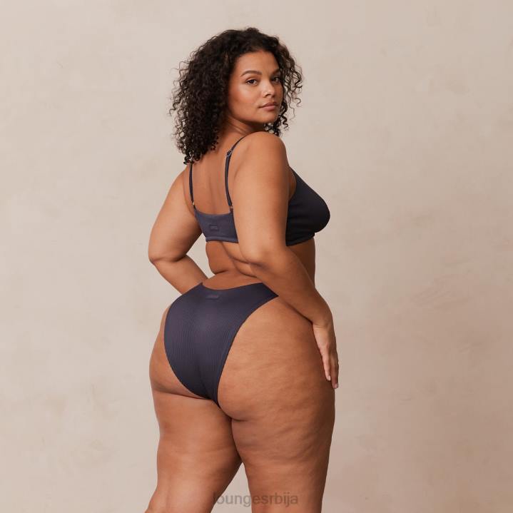 ребрасти троугласти грудњак и танге/гаћице комплет Жене Lounge Доњи веш JPFL235 угљен плава