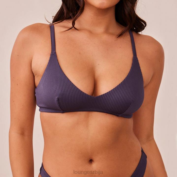 ребрасти троугласти грудњак и танге/гаћице комплет Жене Lounge Доњи веш JPFL235 угљен плава