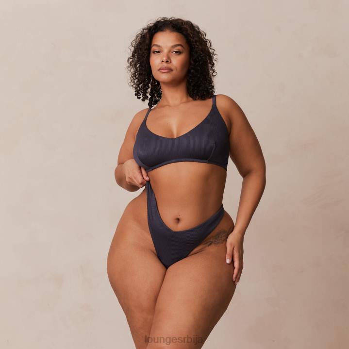 ребрасти троугласти грудњак и танге/гаћице комплет Жене Lounge Доњи веш JPFL235 угљен плава