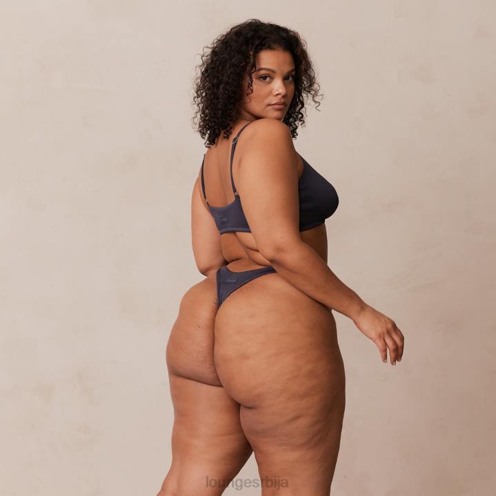 ребрасти троугласти грудњак и танге/гаћице комплет Жене Lounge Доњи веш JPFL235 угљен плава