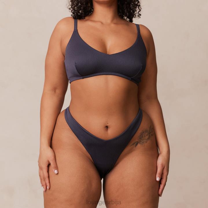 ребрасти троугласти грудњак и танге/гаћице комплет Жене Lounge Доњи веш JPFL235 угљен плава