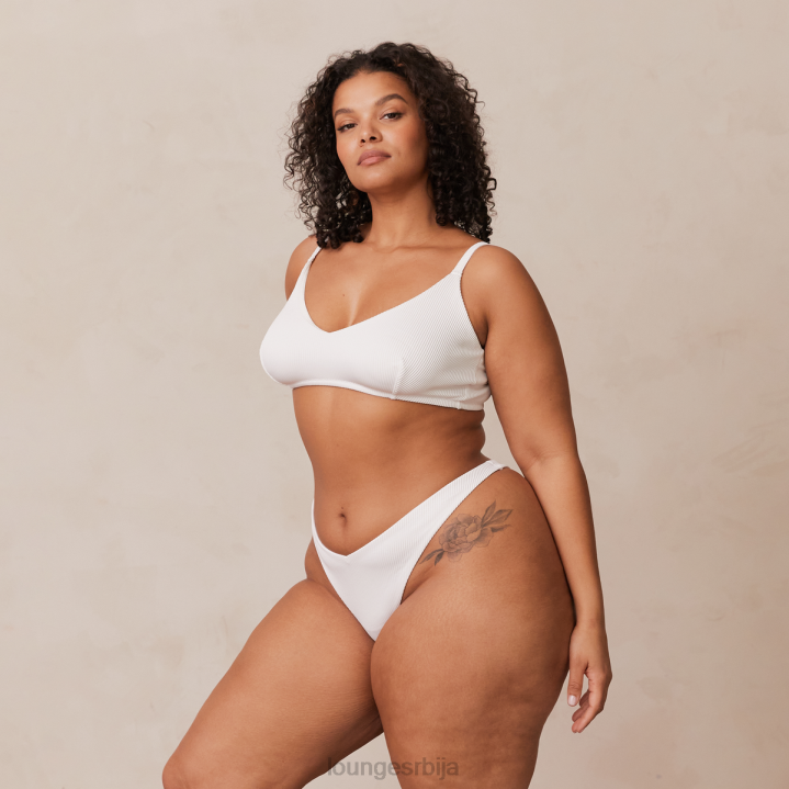 ребрасти троугласти грудњак и танге/гаћице комплет Жене Lounge Доњи веш JPFL236 бео