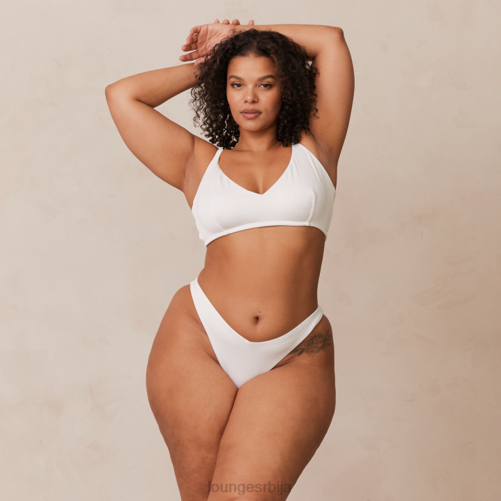 ребрасти троугласти грудњак и танге/гаћице комплет Жене Lounge Доњи веш JPFL236 бео