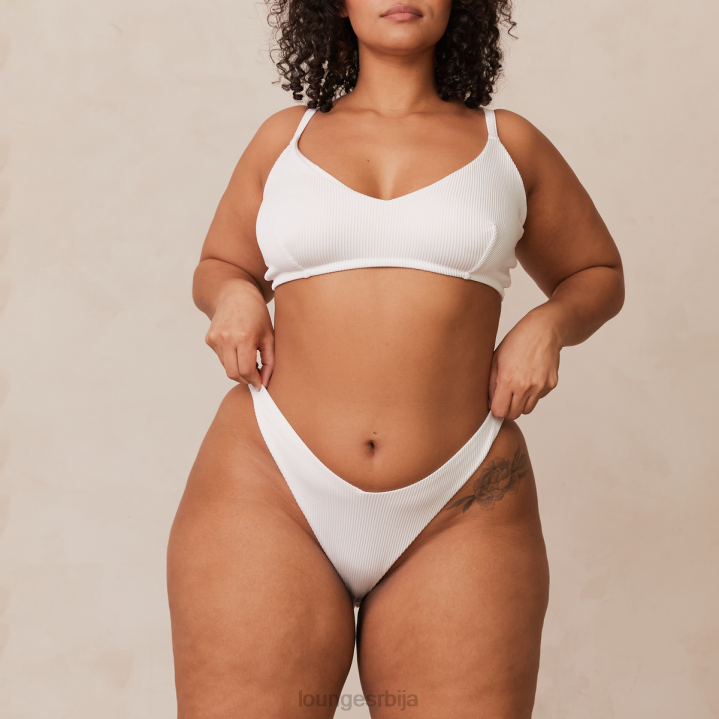 ребрасти троугласти грудњак и танге/гаћице комплет Жене Lounge Доњи веш JPFL236 бео