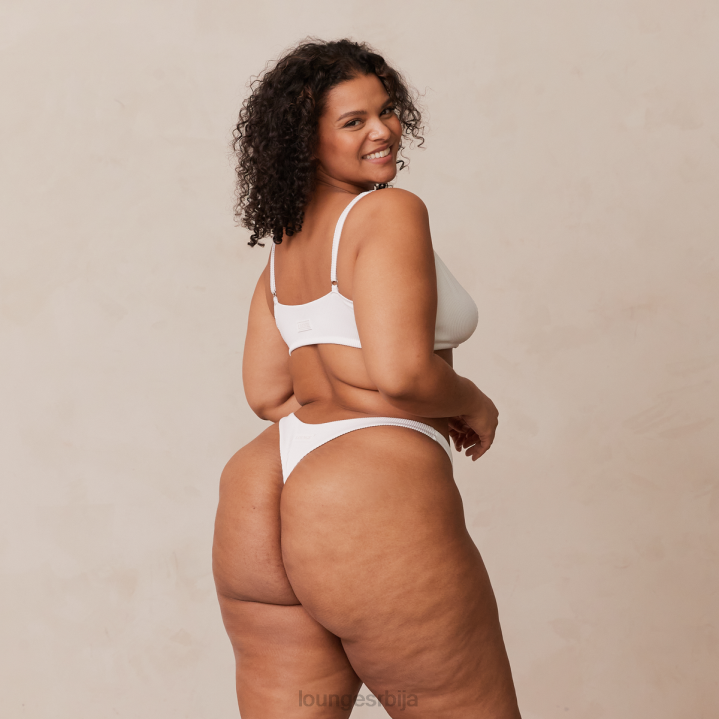 ребрасти троугласти грудњак и танге/гаћице комплет Жене Lounge Доњи веш JPFL236 бео