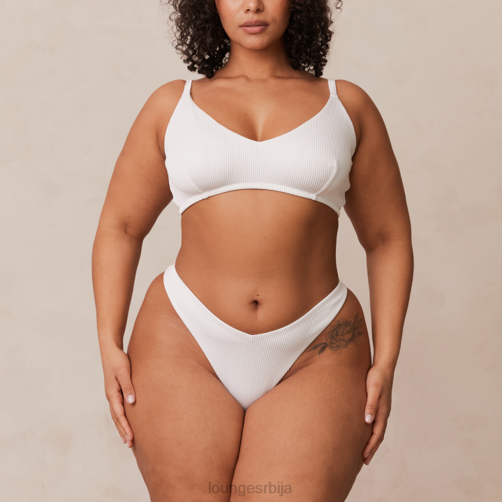 ребрасти троугласти грудњак и танге/гаћице комплет Жене Lounge Доњи веш JPFL236 бео