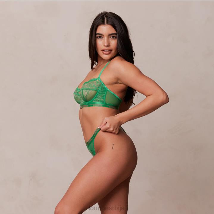 двобојни балкон грудњак и танги комплет Жене Lounge Доњи веш JPFL103 зелен