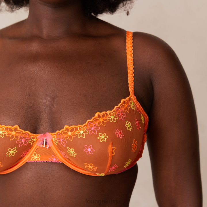 неонски балконски грудњак и г-стринг сет Жене Lounge Доњи веш JPFL106 наранџаста