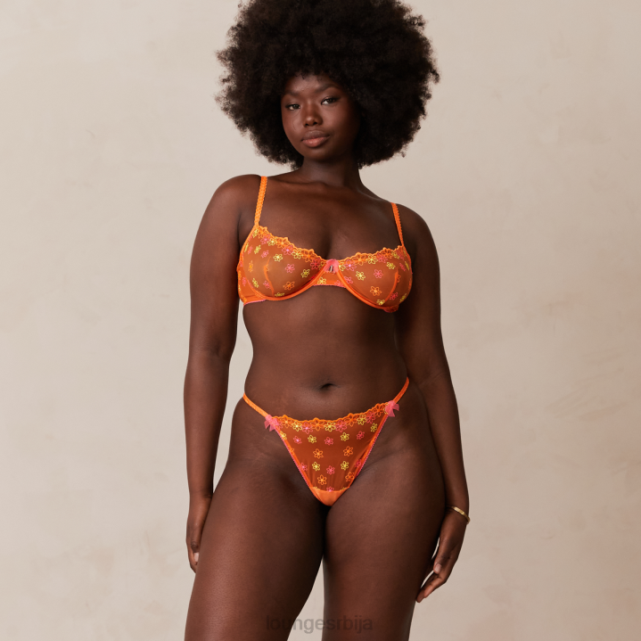 неонски балконски грудњак и г-стринг сет Жене Lounge Доњи веш JPFL106 наранџаста