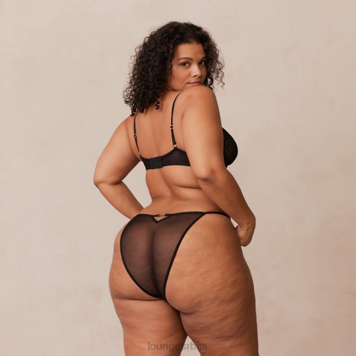 Флирт балкон грудњак и г-стринг/гаћице сет Жене Lounge Доњи веш JPFL108 црн