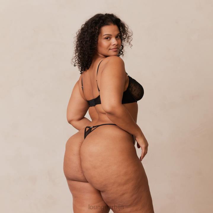 Флирт балкон грудњак и г-стринг/гаћице сет Жене Lounge Доњи веш JPFL108 црн