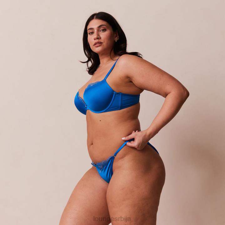 сет антигравитационих пусх-уп грудњака и тангица/гаћица Жене Lounge Доњи веш JPFL110 кобалт плава