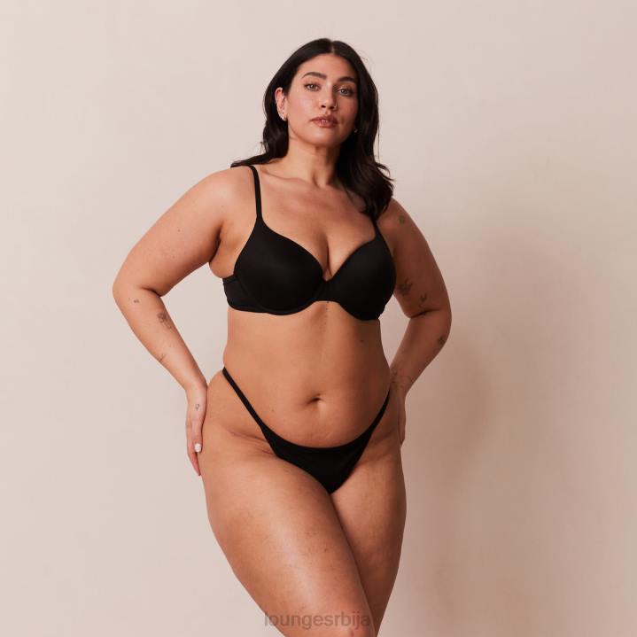Сцулпт пусх-уп мајица грудњак и г-стринг/гаћице сет Жене Lounge Доњи веш JPFL115 црн
