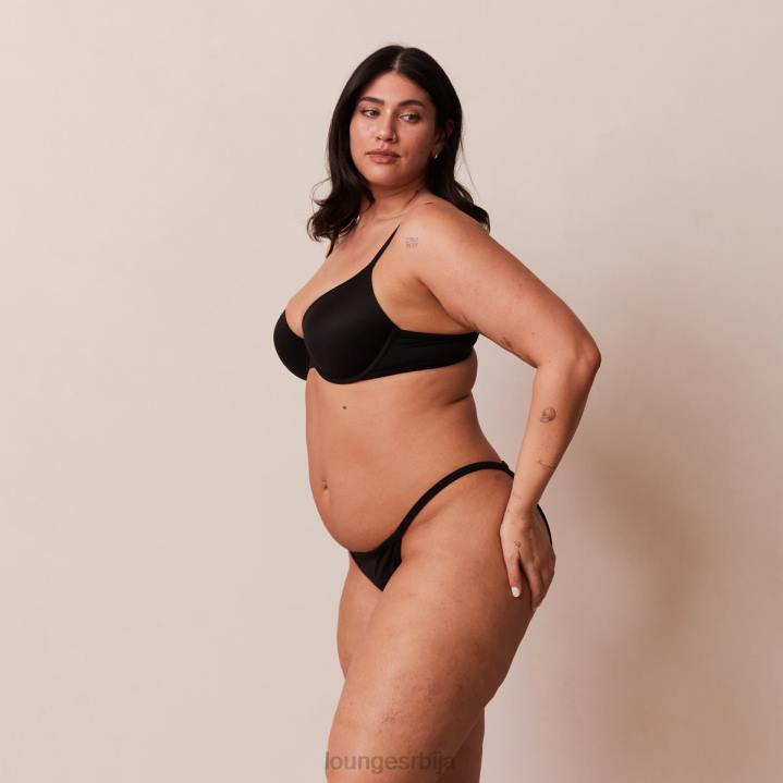 Сцулпт пусх-уп мајица грудњак и г-стринг/гаћице сет Жене Lounge Доњи веш JPFL115 црн