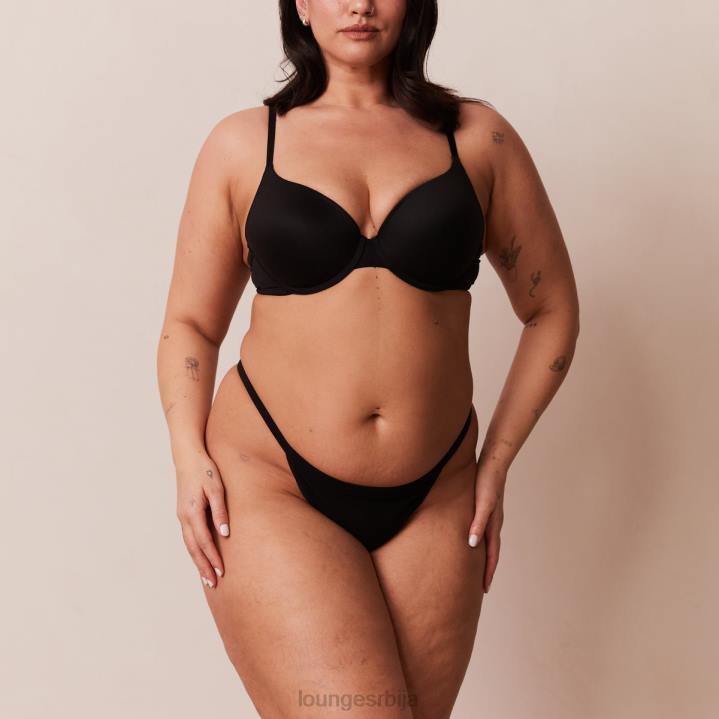 Сцулпт пусх-уп мајица грудњак и г-стринг/гаћице сет Жене Lounge Доњи веш JPFL115 црн