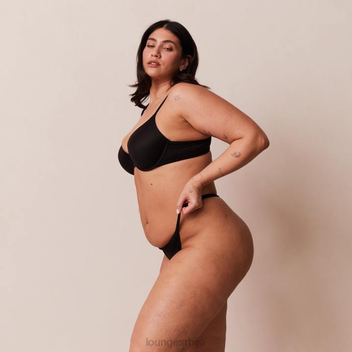 Сцулпт пусх-уп мајица грудњак и г-стринг/гаћице сет Жене Lounge Доњи веш JPFL115 црн