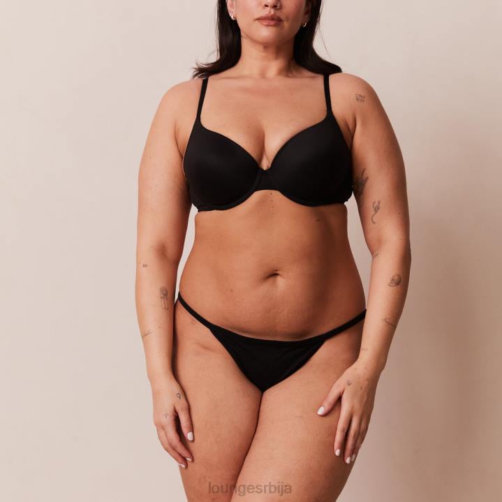 Сцулпт пусх-уп мајица грудњак и г-стринг/гаћице сет Жене Lounge Доњи веш JPFL115 црн