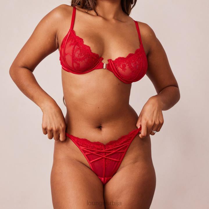 завести балконски грудњак са предњим закопчавањем и танге/гаћице Жене Lounge Доњи веш JPFL116 мароон
