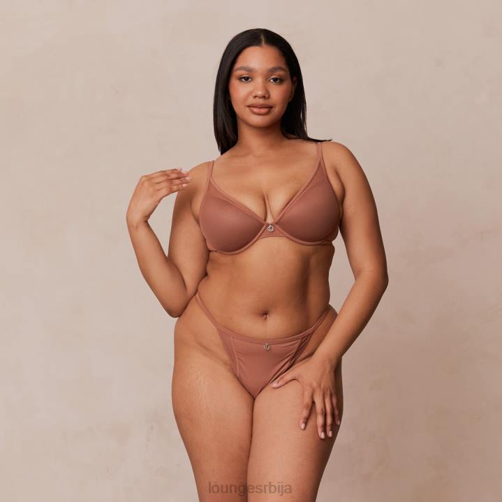 сет класичних грудњака са кратким мајицама и тангица/гаћица Жене Lounge Доњи веш JPFL121 моцха