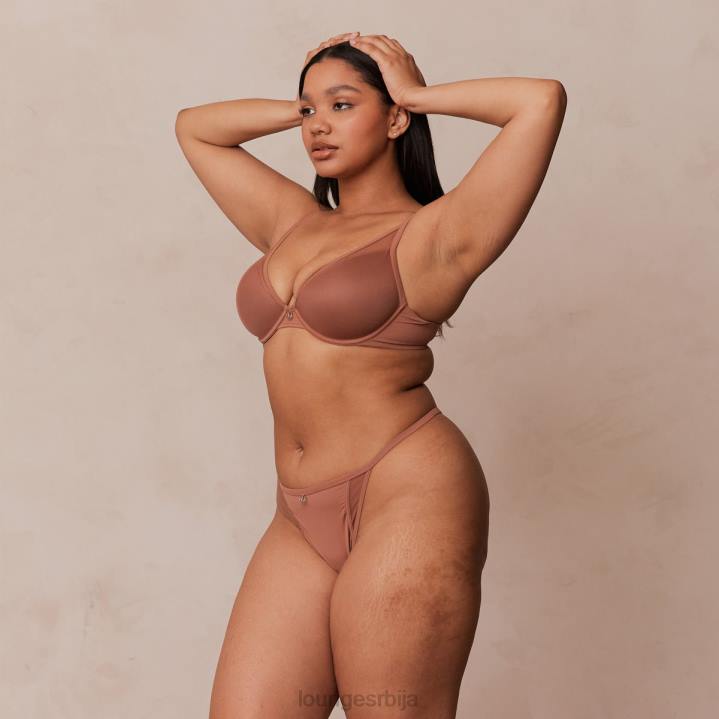 сет класичних грудњака са кратким мајицама и тангица/гаћица Жене Lounge Доњи веш JPFL121 моцха