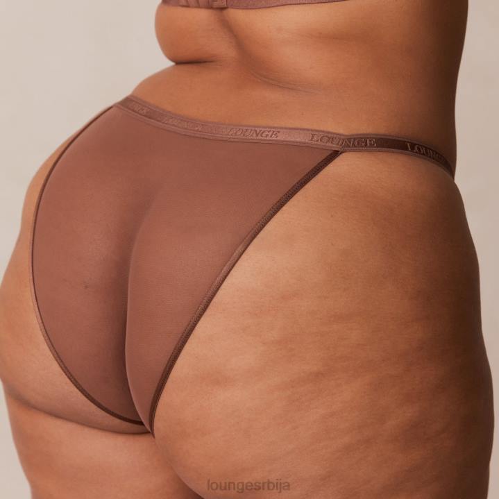глатка мрежаста мајица грудњак и танге/гаћице сет Жене Lounge Доњи веш JPFL122 кестен