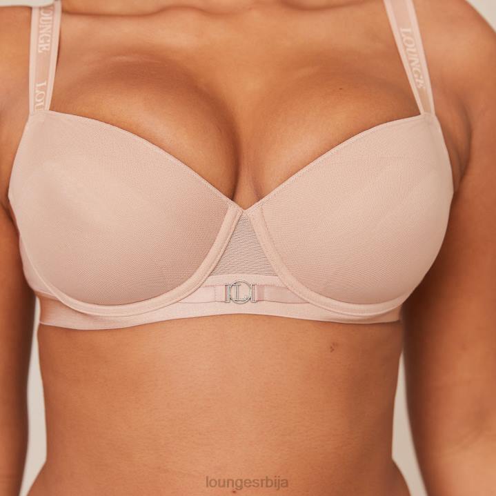 глатка мрежаста мајица грудњак и танге/гаћице сет Жене Lounge Доњи веш JPFL127 таупе