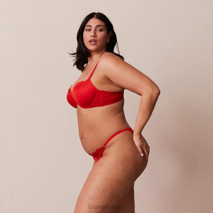 сет антигравитационих пусх-уп грудњака и тангица/гаћица Жене Lounge Доњи веш JPFL129 црвена