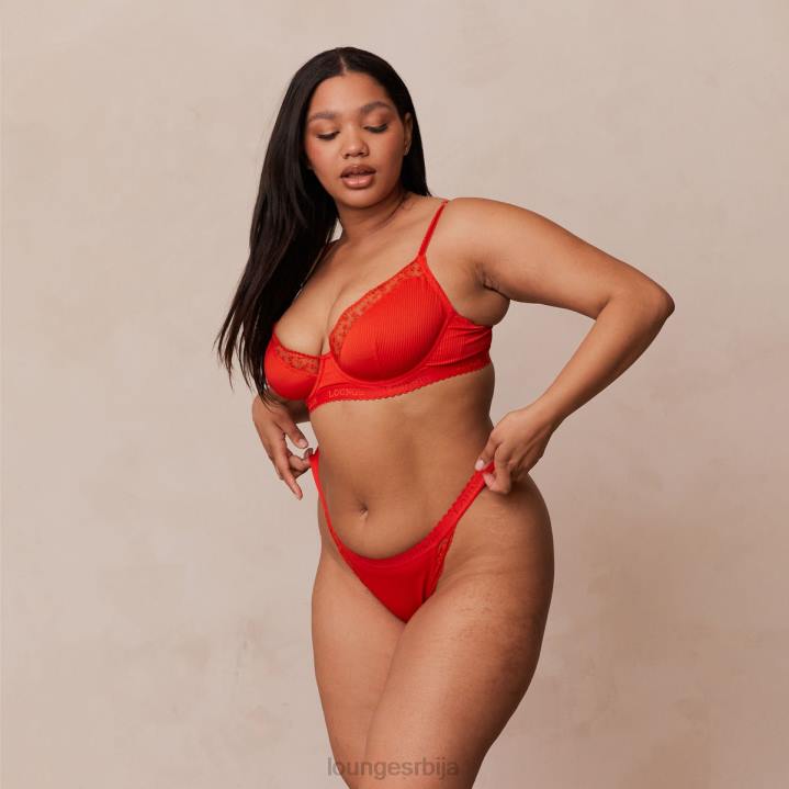 ребрасти балконски грудњак и танге/гаћице Жене Lounge Доњи веш JPFL131 црвена