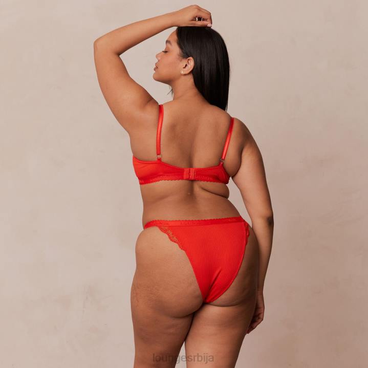 ребрасти балконски грудњак и танге/гаћице Жене Lounge Доњи веш JPFL131 црвена