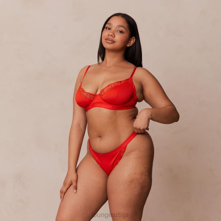 ребрасти балконски грудњак и танге/гаћице Жене Lounge Доњи веш JPFL131 црвена