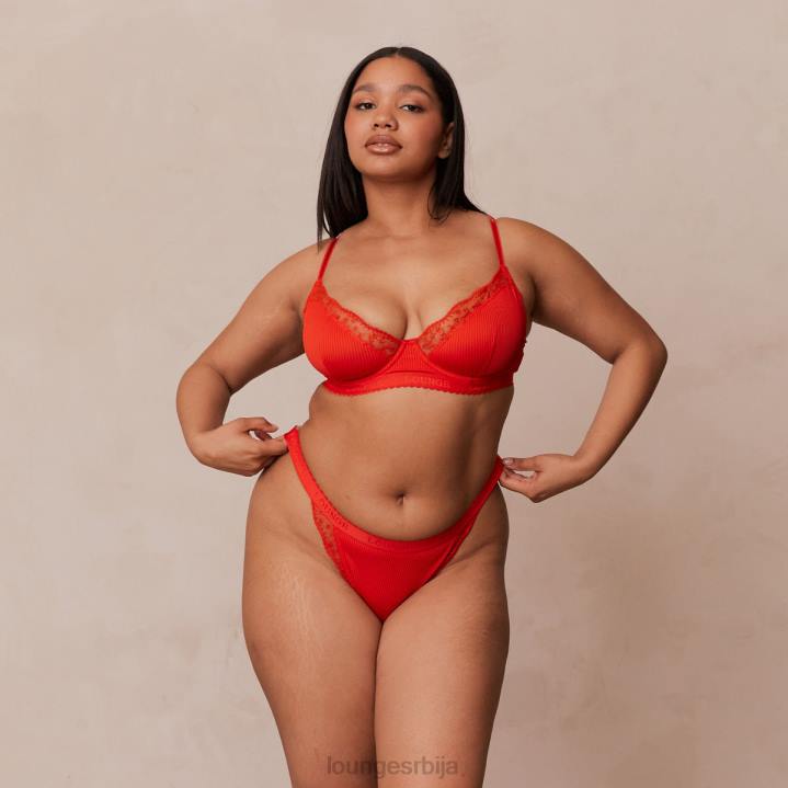 ребрасти балконски грудњак и танге/гаћице Жене Lounge Доњи веш JPFL131 црвена