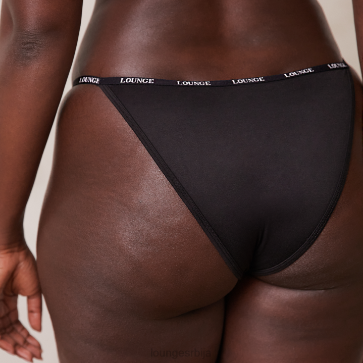 глатки класични грудњак са мајицама и танги/гаћице сет Жене Lounge Доњи веш JPFL135 црн