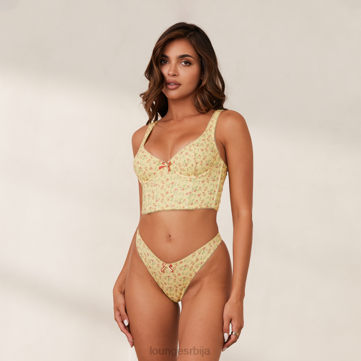 слатки парангал грудњак и г-стринг сет Жене Lounge Доњи веш JPFL139 цветни лимун